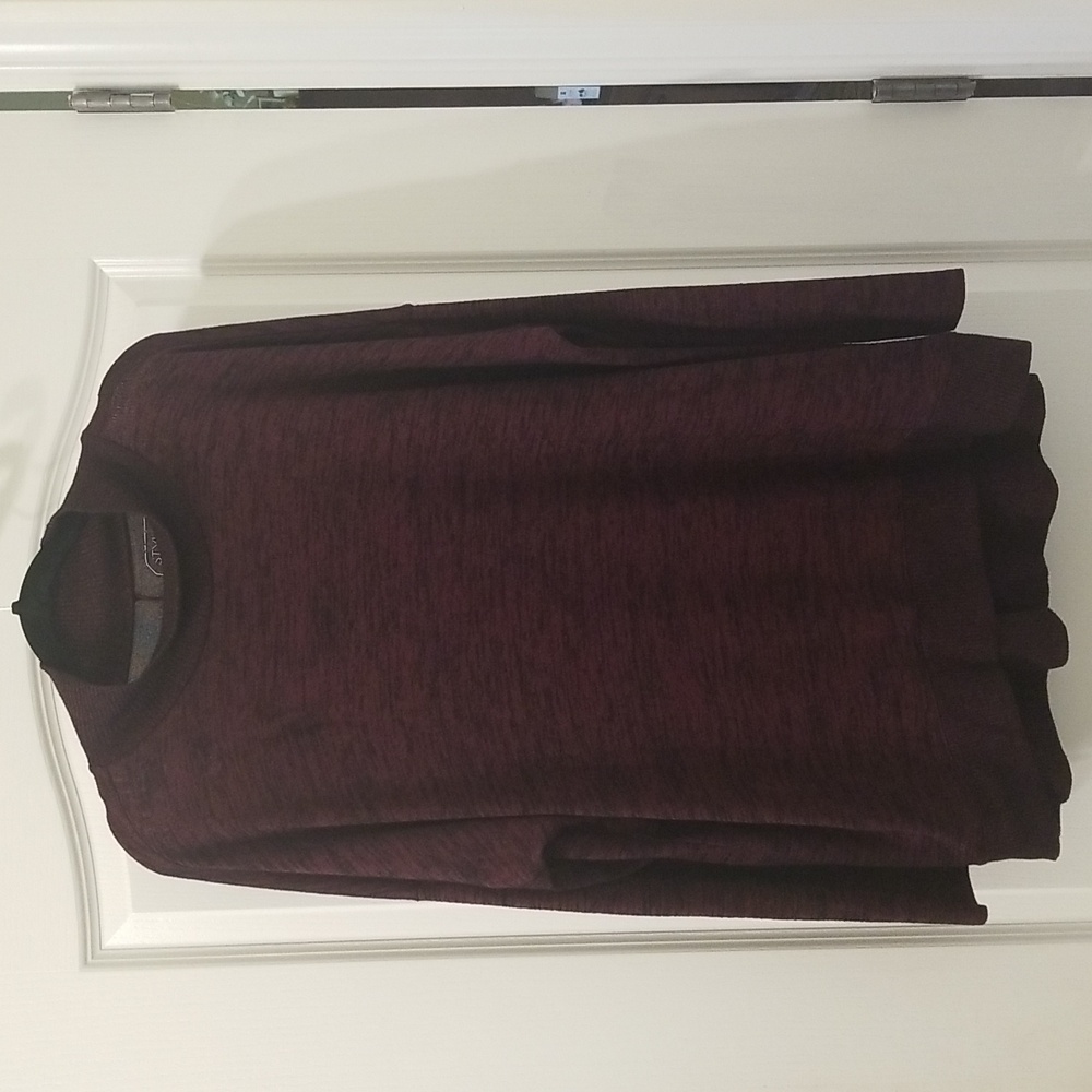Stylus Maroon and Black Long Sleeve Mock Neck Sweater Size XL